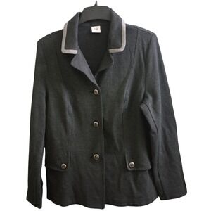 CAbi Dark Charcoal Blazer with Light Gray Trim